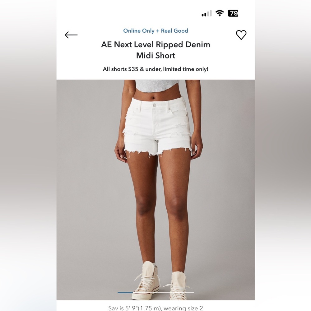 American Eagle White denim shorts